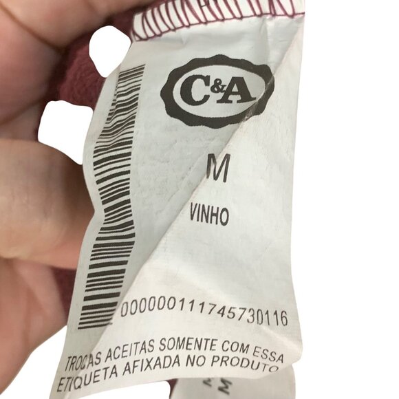 Hamptons Wellness Club Burgundy Cropped Crew Neck Sweatshirt M Spellout Cozy - Picture 9 of 11